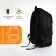 Young backpack from textiles with a zipper, 4 pockets, black/orange color