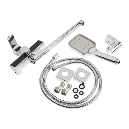 Accoona A71131 bath mixer, 25 mm cartridge, pour 35 cm, brass, chrome/black-8