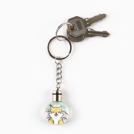 Keychain for keys with a flashlight "Siba-Inu", 4 x 2 cm-3