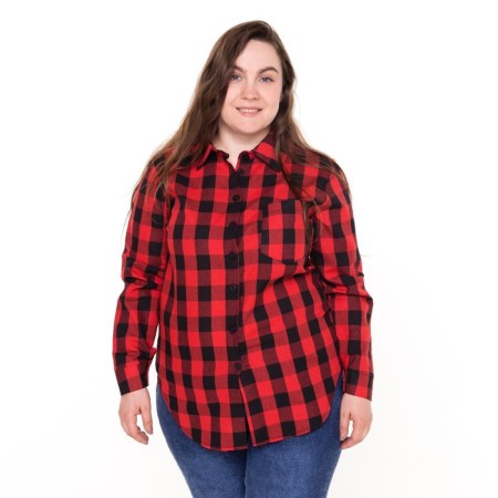 Women's shirt, red-black cage, size 58