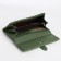 Women's wallet on the button, green color