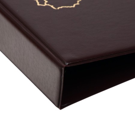 Album for coins on rings, optima format 230 x 265 mm Calligrata "map", includes up to 20 sheets, PVC cover, brown-2
