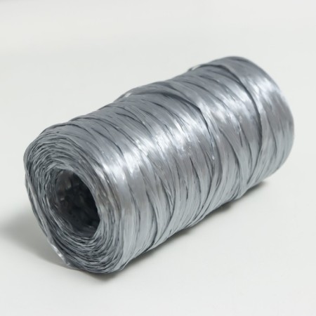 Yarn "for knitting mochecks" 100% polypropylene 300m/75 ± 10 g in the shape of a cylinder (silver)-2