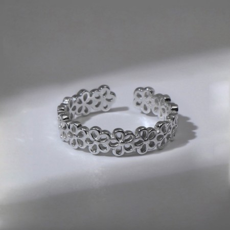 Ring "Trend" flowers, color silver, dimensionless-3