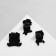 Set of badges (3 pcs.) “Comics” with animals, black and white color in ferrous metal