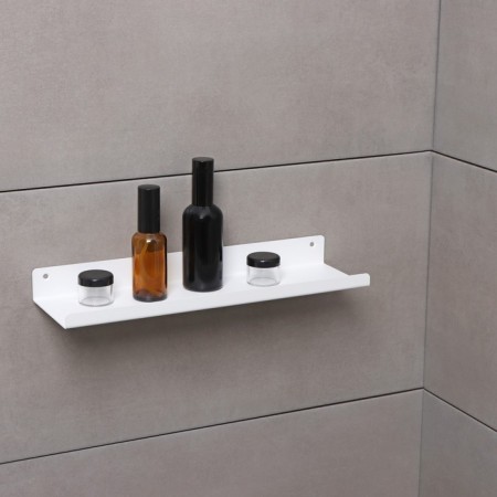 Shelf in a bathroom loft, 350 × 100 × 30 mm, white color