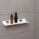 Shelf in a bathroom loft, 350 × 100 × 30 mm, white color