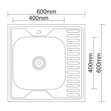 Kitchen car wash Accoona AD6060-4L, invoice, left, thickness 0.4 mm, 600x600x140 mm, matte-3