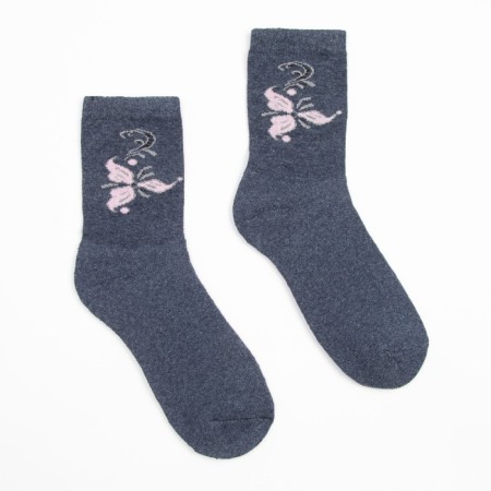 Women's socks with a terry follow, the color is blue, size 23-1