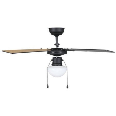Ceiling fan with Fortaleza lamp, 60W, e27, steel, black-6