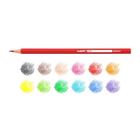 Pencils 12 colors Carioca, hexagonal, bright shockproof stress 3.0 mm, cardboard packaging-3