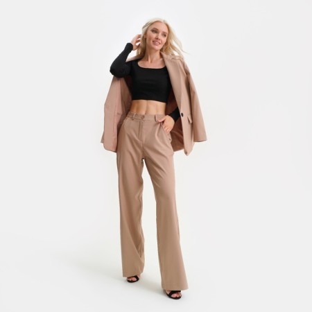 Women's straight pants MIST R.48, beige-5