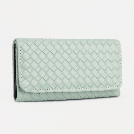 Women's wallet on the button, mint color