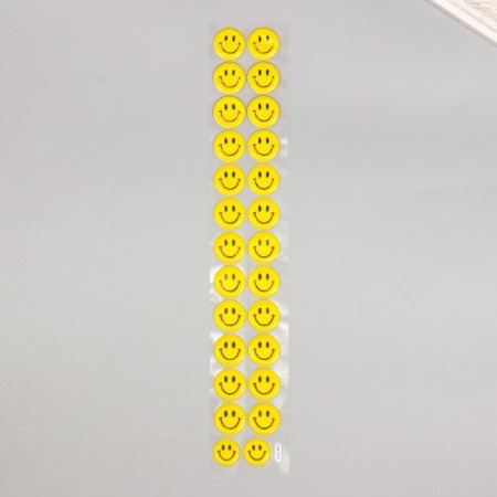Stick plastic volumetric "emoticons" with gold stroke mix 33.5x6 cm-1