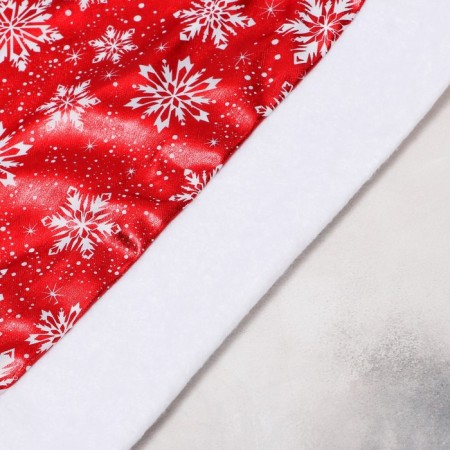 New Year's cap "White snowflakes" 28x40 cm, red-3