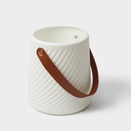 Vase for Flowers LADOOM "Vedera", 2.8 l, 18 × 16.5 × 14 cm, white color