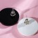 Acrylic earrings "peas" circles, black and white color