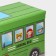 Stellyer box for storage with a lid of the school bus, 55 × 26 × 32 cm, 2 compartments, color green