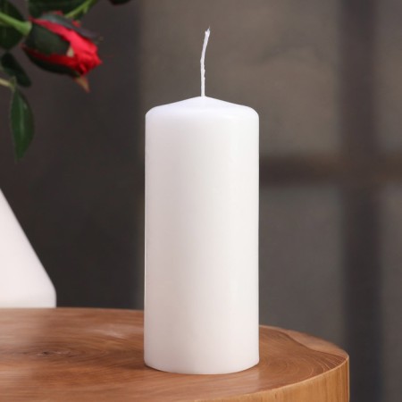 Candle cylinder, 5x11.5 cm, set 3 pcs, white-1
