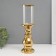 Ceramics candlestick, glass for 1 candle "Albero" d = 7.5 cm gold 9.5x9.5x35 cm