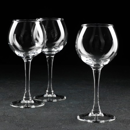 Set of glass glasses for the wine "Eden", 210 ml, 3 pcs