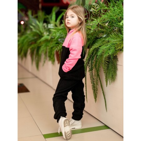 Fleet pants for children, height 92 cm, black color-1