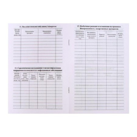 Certificate of preventive vaccinations A5, 6 sheets, cover - offset 120 g/m², offset block 65g/m². Form No. 156/U-93-10