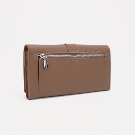 Women's wallet on magnets, beige color-1