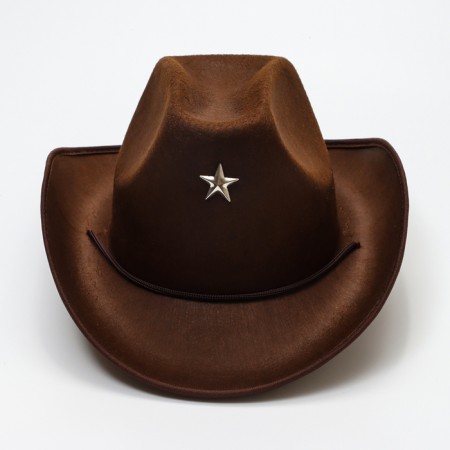 Carnival hat "Sheriff", children's, district. 52-54, brown color-7