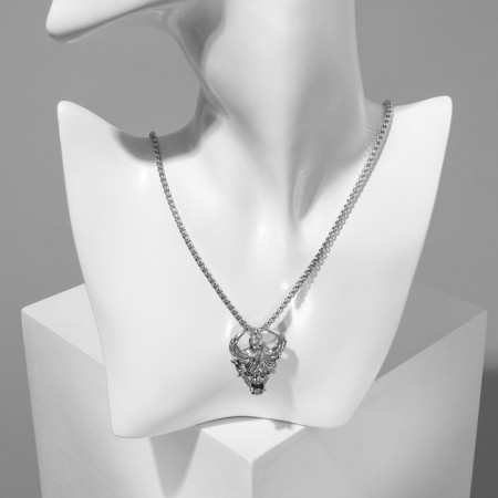 Pendant "Mask they", color black silver, 70 cm-2