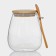 Glass Bank for bulk products with a bamboo cover and a spoon "Eco", 1 liter