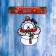 Stick on glass "Snowman in a hat" 12.5x15.5 cm