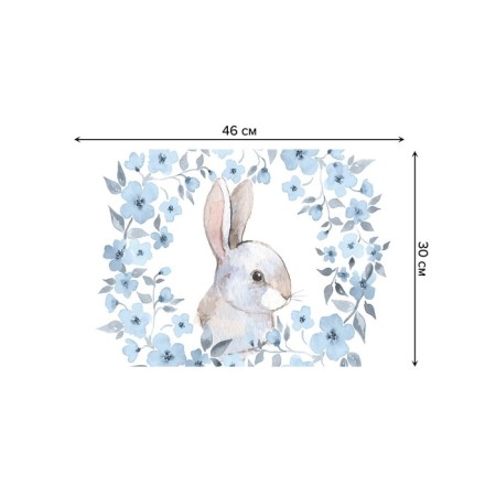 A set of napkins for setting the table "Flower rabbit", rectangular, rounded edges, size 30x46 cm, 4 pcs-2