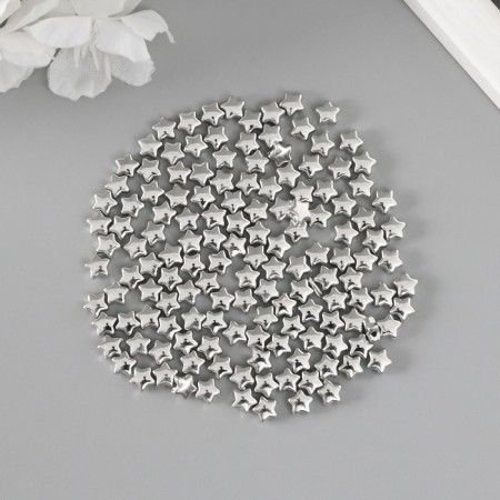 Beads for creativity plastic "Stars" set of 150 pcs silver 0.6x0.6x0.4 cm-2