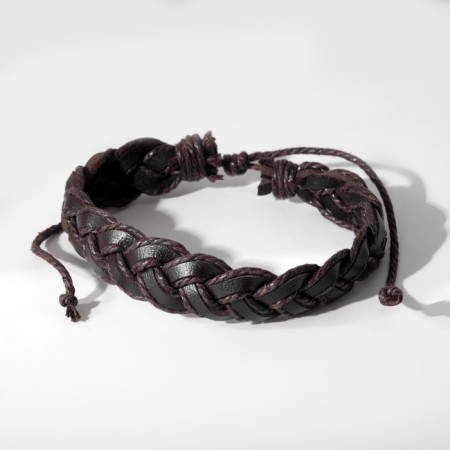 Bracelet male "strength" pigtail, brown color, d = 6.5 cm-2