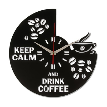 Wall clock, series: kitchen, "coffee", 30 x 30 cm
