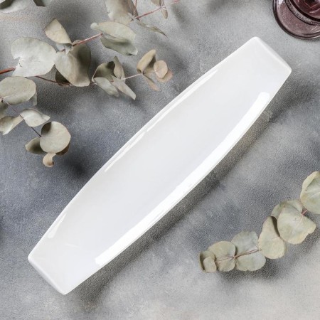 Porcelain dish Magistro "Blanche", 36 × 9 × 5 cm, white color-1