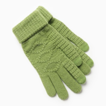 Female gloves, green color, size 7-8