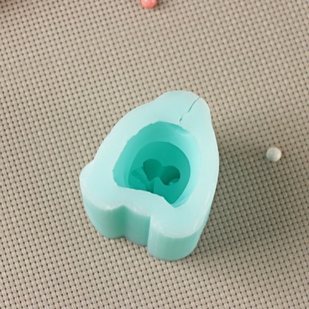 Silicone form "Bunny with a bow", 6 × 4.1 × 3.6 cm, the color is turquoise-2