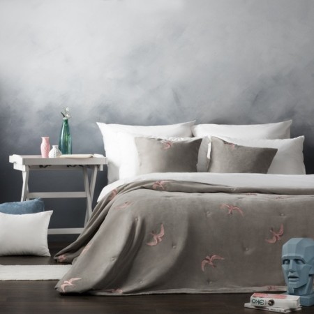 The Liberty set: a blanket 230 x 250 cm, pillowcases 45 x 45 cm - 2 pcs, gray