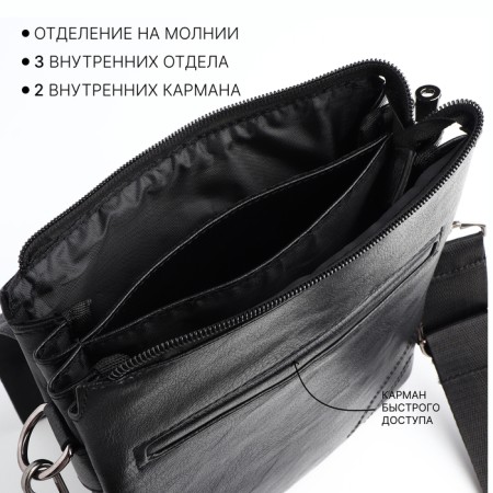 Male bag, black color-5