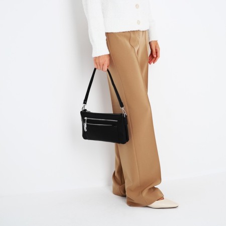 Bag Cross-Bodi with a zipper, black color-7
