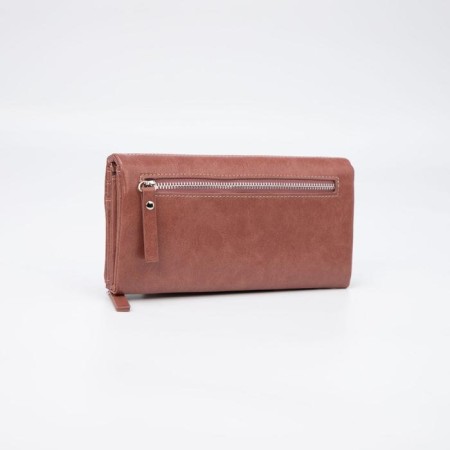 Women's wallet on magnets, pink color-1