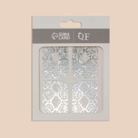 Nail stickers "snake", foil, silver/holographic color-3