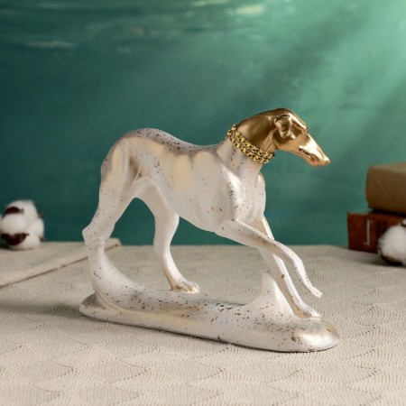 Figure "Borza" white with gold, 25x17cm-2