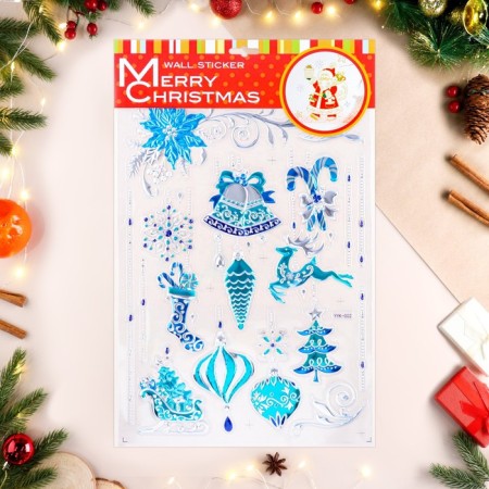 Stickers on the windows "New Year" Christmas tree toys, 50 x 30 cm-1