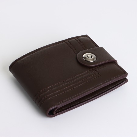 Male purse on a magnet, brown color-3