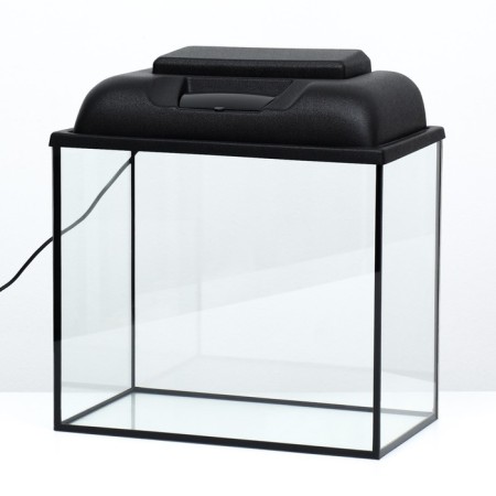 Aquarium "rectangular" with a lid, 30 liters, 40 x 23 x 34.9 cm, black-2