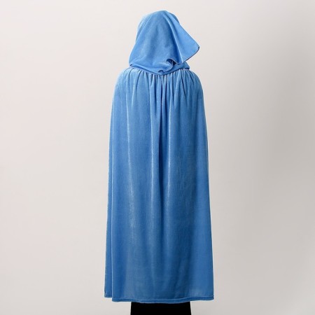 Carnival cloak adult, plush, blue color, length 115 cm-2