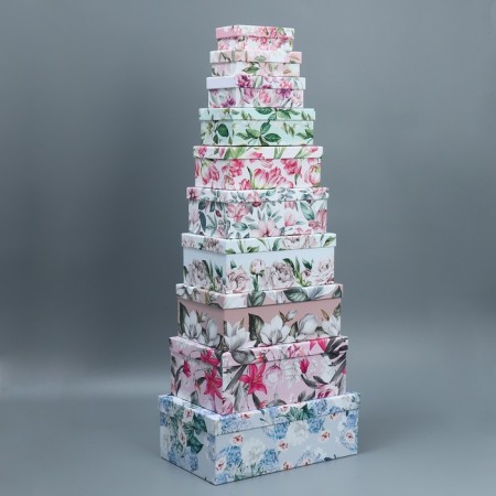 Set of boxes 10 in 1, gift packaging, “Flower garden”, 12 x 7 x 4 - 32.5 x 20 x 12.5 cm-9